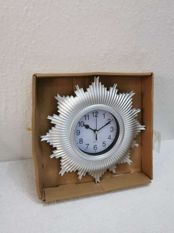 Mini silver sun wall clock - Image 2