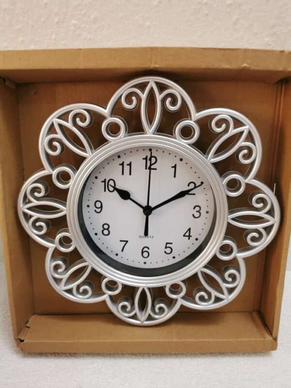 Mini silver wired decorative wall clock