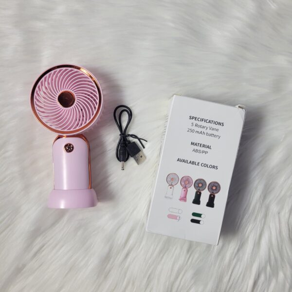 Simple Mini Handheld Fan in Pink - Image 3